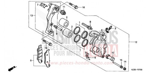 ETRIER DE FREIN AVANT CR250R1 de 2001